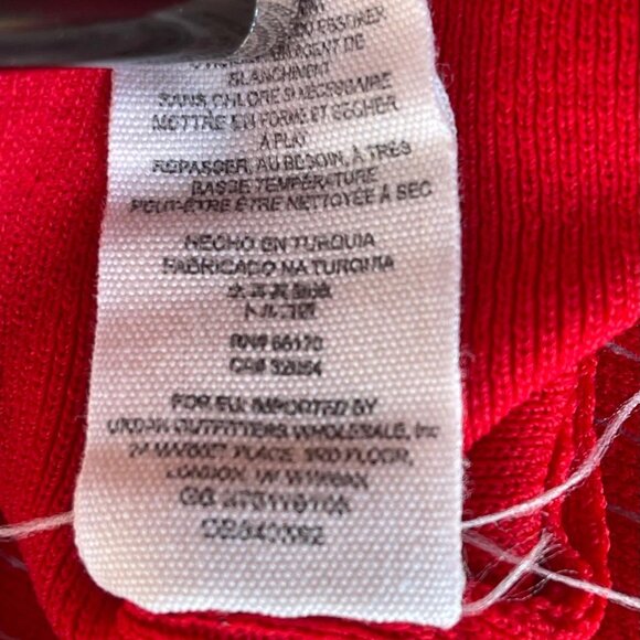 Free People Red & Pink Knit Sunday Flair Wide Leg High Waist Knit Pants Size M - Picture 11 of 12